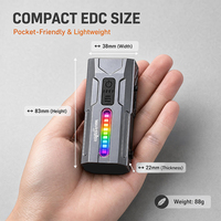 Lampe torche magnétique multifonctionnelle avec lumière principale de 2000LM, lumière latérale UV365 RGB et laser vert pour le travail, le camping et l'inspection (EDC)