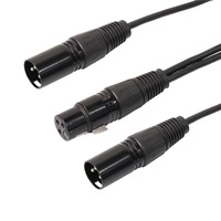OEM bonne qualité Y Splitter XLR 3 broches femelle à double mâle câble DMX 512 câble adaptateur audio équilibré pour microphone éclairage de scène