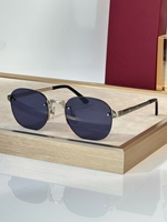 Lunettes de soleil haut de gamme pour hommes, monture simple sans cerclage en or 24 carats, verres bleus, lunettes de soleil tendance pour femmes