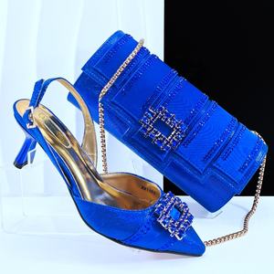 Zapatos italianos de tacón alto con bolsos a juego para bodas, ventas de Italia en mujeres, conjunto de zapatos y bolsos a juego nigerianos - Product Image 6