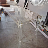 Transparente Rechteckige Moderne Design-Hochzeitstische aus Acryl für Bankette mit 4 Beinen
