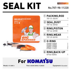 <span class=keywords><strong>Kit</strong></span> di Riparazione Idraulica di Alta Qualità per Escavatore, Guarnizioni per Cilindro di Rotazione del Braccio, Compatibile con Komatsu PC18MR-3, Codice 707-98-11220 - Product Image 6