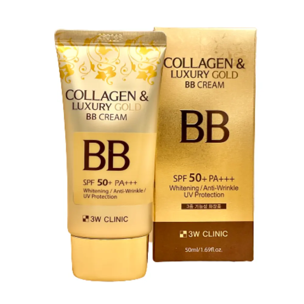 [3W CLINIC] Collagen Luxury Gold BB Cream 50ml / SPF50+ PA+++ / Anti-Wrinkle / UV Block / Whitening / Made in Korea