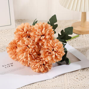 Boule de chrysanthème artificielle à 7 têtes, fleur en soie plastique haute simulation pour décoration intérieure et arrangement de vase - Product Image 2