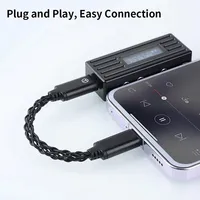 Câble DAC/Amplificateur TRN T/O Audio Upgrade Type C vers Type C avec blindage combiné, fabriqué avec du fil argenté à 8 brins pour ordinateur