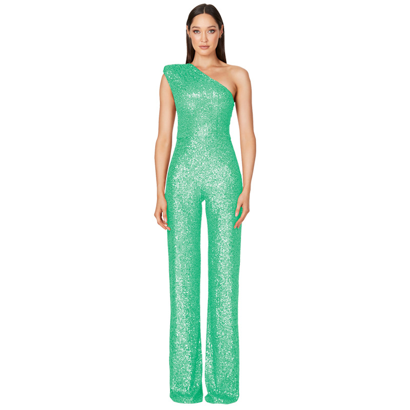 Combinaison salopette à sequins verts