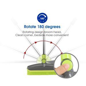 Balai rotatif en acier inoxydable avec brosses en plastique TPR, balai magique doux pour nettoyer les tapis et les sols, ensemble balai et pelle - Product Image 5