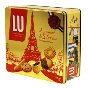 Big Square Tin Box For Biscuit Packing Moon Cake Tin Can Printing Customized