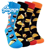 Hoogwaardige op maat gemaakte sokken met fruitmotief en jacquardstructuur voor heren, groothandel grappige sokken, fabrieksgroothandel