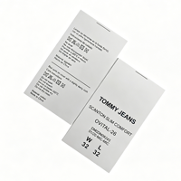Étiquettes de soin des vêtements en PET rectangulaires, personnalisées, imprimées, autocollantes, écologiques, durables, résistantes aux déchirures, imperméables, en vrac