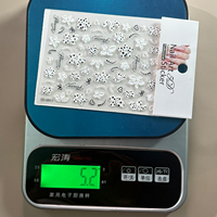 Autocollants pour ongles 5D en relief, motif fleur noire et blanche, nœud, fleur blanche, pois, feuille, décorations auto-adhésives pour nail art