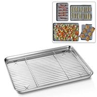Plaque de cuisson en acier inoxydable de qualité alimentaire pour four, plateau de service pour pain et gâteaux, en promotion