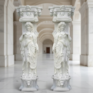 <span class=keywords><strong>Colonne</strong></span> en marbre de style grec et romain, femme, dame, sculptée, pour la construction de portails, utilisation de pierre - Product Image 4