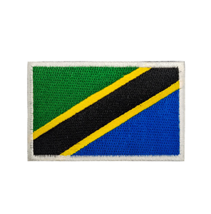 Drapeaux de pays de <span class=keywords><strong>Tanzanie</strong></span> de haute qualité, à broder ou à thermocoller, avec patch auto-agrippant - Product Image 1