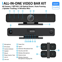 Barre vidéo tout-en-un 4K HD Streaming pour salle de réunion Barre vidéo de cadrage automatique avec micro, haut-parleur, charge PD et coulée d'écran