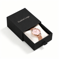 Caja de Regalo de Lujo Reutilizable Tipo Cajón con Cierre Magnético, Diseño de Cinta con Logotipo Personalizable, Materiales Reciclados para Venta Minorista de Relojes