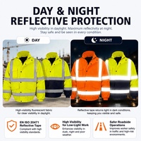 Veste de travail imperméable et chaude rembourrée en Oxford 300D, haute visibilité, pour la construction, les mines, vêtements de travail réfléchissants, veste de sécurité
