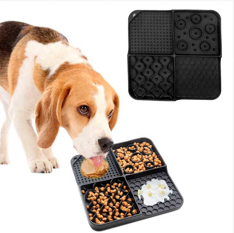 FREE SAMPLES Two-in- one Dog Bowl Lick Mat Food Grade Silicone Dog Food Mat Slow Eating Dog Feeder Pet Supplies