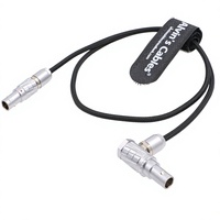 Câble d'alimentation flexible Alvin's Cables Teradek Bond ARRI Alexa pour caméra, 2 broches mâle vers 2 broches mâle, angle droit, 19,7 pouces