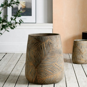 Vaso da Giardino Grande <span class=keywords><strong>in</strong></span> <span class=keywords><strong>Cemento</strong></span> di Forma Rotonda all'Ingrosso per Interni ed Esterni Vaso Alto per Fiori e Piante da Decorazione - Product Image 1