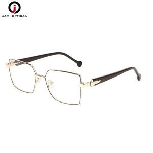 Montures de lunettes optiques carrées de haute qualité avec monture en métal et branches en acétate premium pour hommes - Product Image 5