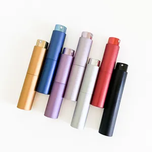 Twisted Up Aluminum Atomizers 10 Ml Refillable Portable For Samples Round Glass Perfume Bottles