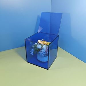 Caja de Acrílico Personalizada, Caja de Almacenamiento de Cinco Lados Colorida, Caja de Embalaje para Regalos, Caja de Almacenamiento con Tapa Abatible, Cubierta Protectora contra el Polvo - Product Image 1