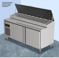 Table de préparation de pizzas réfrigérée Joincreate JC-PST-1031, 2 portes, en acier inoxydable, refroidissement par air, réduction du bruit, vente directe usine