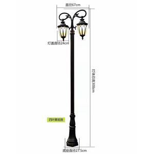 LED Courtyard Lights Double <b>Head</b> 3M Height Antique <b>Style</b> European Design Outdoor Garden Lighting - Product Image 4