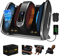 Masseur de pieds électrique portable Shiatsu avec chauffage, compression d'air, 3 modes, minuterie de 15 minutes, fonction musicale, modèle de massage des chevilles