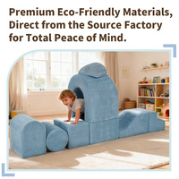 Konvertierbares 9-teiliges Modulares Kinder-Spielsofa aus Cord, Waschbares Schaumstoff-Sofa zum Bauen, Spielmöbel für Kleinkinder-Spielzimmer