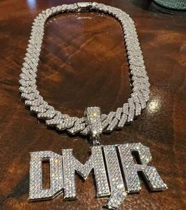 Produit de haute qualité en gros Vvs Moissanite pendentif initial glacé Baguette diamant lettre Logo numéro pendentif - Product Image 3