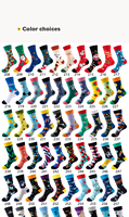 Chaussettes décontractées pour femmes en coton et fibre de bambou colorées - Bordure tricotée, motif artistique amusant, chaudes, respirantes, personnalisables, pour le printemps