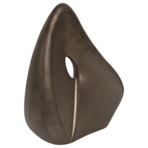 Scultura astratta con intagli aperti e accenti metallici, statua elegante per decorare la casa, esporre su scaffali o tavolini da caffè. - Product Image 2