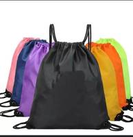 Tas Ransel Tali Serut Anti Air untuk Olahraga dan Fitness dari Bahan Polyester dengan Cetak Logo