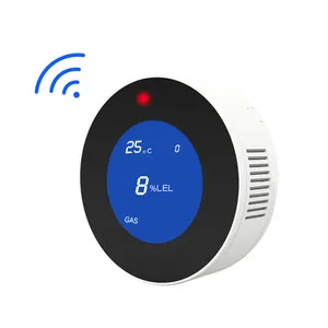 Alarm Gas Detector Smoke Detector Tester Tuya Wifi Lcd Digital Natural Gas Leak Detector Smoke Sensor