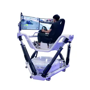 Simulador de corrida para parque de diversões, simulador de três tela 6 dof six-axle vr com 3 telas