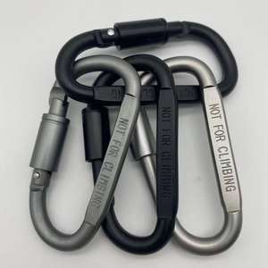 คลิปคาราไบเนอร์รูปไข่สำหรับกิจกรรมกลางแจ้ง/กระเป๋าเป้ JS Custom น้ำหนักเบา 12KN แบบเกลียวล็อค อลูมิเนียมอัลลอยด์ Jinsong คาราไบเนอร์ 100 ชิ้น 20.4 กรัม - Product Image 5