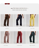 Pantalon de yoga décontracté taille haute en nylon et élasthanne, coupe skinny bootcut, effet seconde peau, rehaussement des hanches, style européen-américain