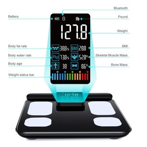 Báscula Digital de Baño Personalizada Única con 8 Electrodos, Analizador de Grasa Corporal, Capacidad de 220 kg, Muestra la Composición Corporal - Product Image 2