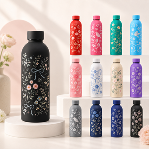 Botella de Agua Aislada de Acero Inoxidable de 500 ml, Ecológica, Clásica y Personalizada, Termo para Viajes, Oficina y Regalos - Product Image 1