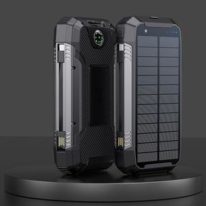 Batterie externe universelle à chargement solaire rapide avec logo personnalisable, grande capacité, chargement sans fil, câble et lampe torche - Product Image 3