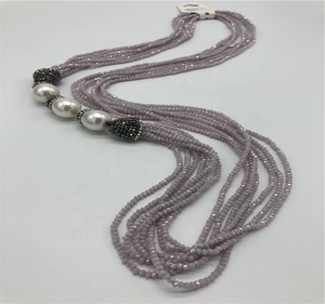 공장 도매 핫 세일 고품질 수제 긴 유리 멀티 레이어 목걸이 - Product Image 3