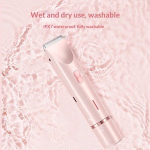 Rasoir électrique 2-en-1 à double tête détachable, sans douleur, utilisation humide et sèche, pour femme, tondeuse bikini et rasoir pour poils pubiens - Product Image 4