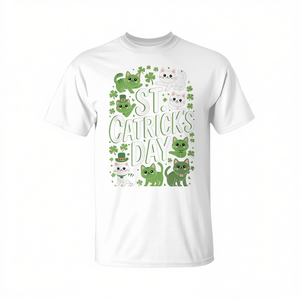 T-shirt Lucky Cats pour la fête de la Saint-Patrick, pour les amoureux des chats, design vert festif - Product Image 2