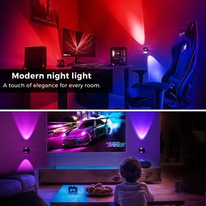 Veilleuse à changement de couleur RGB, lumière LED ambrée, super lumineuse, avec capteur, moderne, prise murale pour chambre d'enfant - Product Image 5