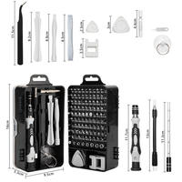 Kit de tournevis multifonction 115-en-un avec boîte à outils rigide pour démontage et maintenance de téléphones portables, outils en chrome-molybdène