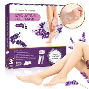 มาส์กลอกเท้า3แพ็คมาลาเวนเดอร์ผสมของเหลวสูตรสำหรับส้นเท้าแตกผิวตาย & แคลลัสเด็กทารกผิวนุ่มเรียบเนียน - Product Image 4