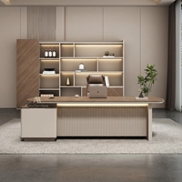 Ensemble de bureau et chaise de direction en forme de L, minimaliste et moderne, avec armoire latérale, personnalisable pour les cadres