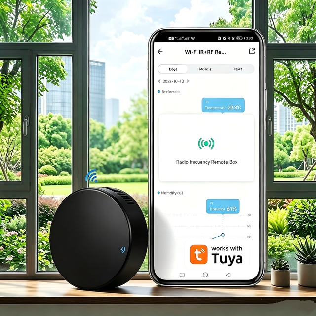 Alexa Google Home Voice Control Tuya Smart Life WiFi IR RF 2 in 1 Universal Remote Control RF433MHz Smart Home Automation Hub